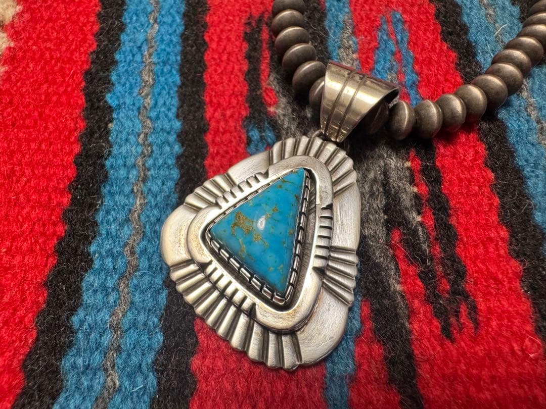 最終 デルバートバンデバー ペンダントトップ ブルージェムターコイズ ナバホ族