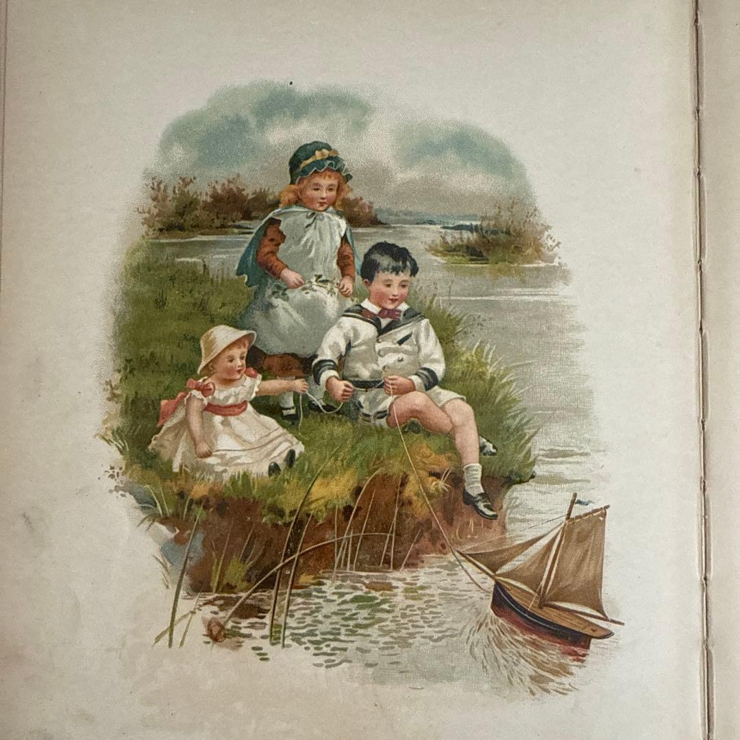 状態良好1890年アンティーク絵本ヴィクトリアン洋書　古書ジャンクジャーナル
