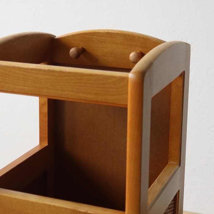 カリモク 傘立て レトロ ヴィンテージ ラック ラタン