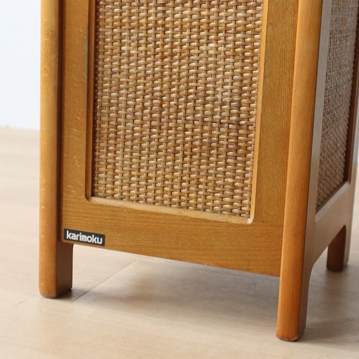 カリモク 傘立て レトロ ヴィンテージ ラック ラタン