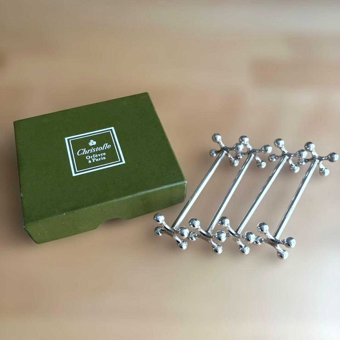 美品 クリストフル ブール ナイフレスト ４客セット カトラリー 箸置き