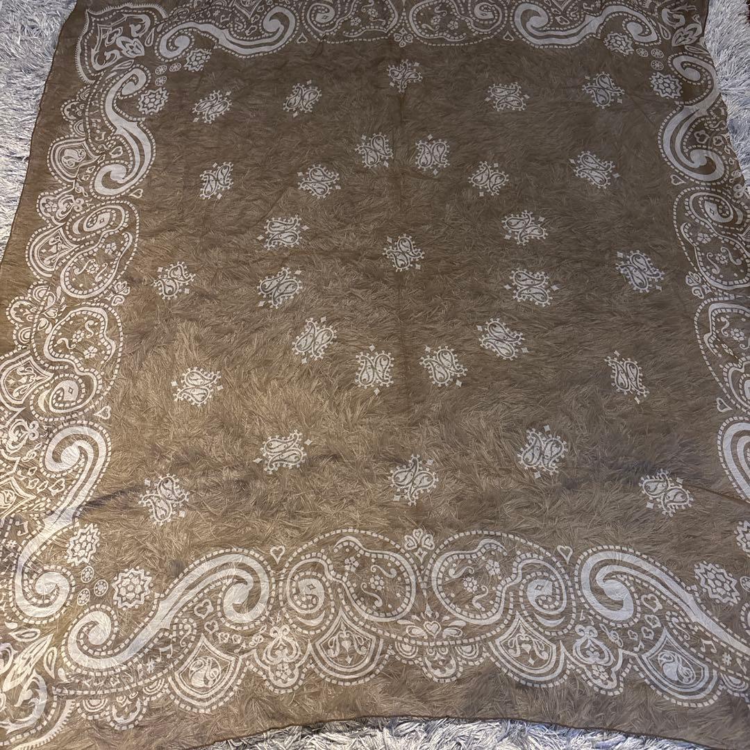 ナンバーナイン　ブラウン ペイズリー柄 ストール