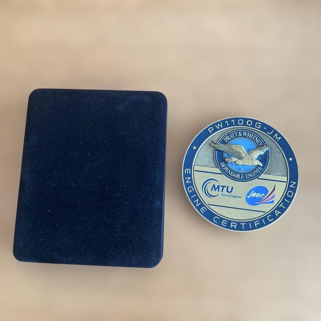 【非売品】A320 NEOのPratt & Whitneyエンジン認証メダル