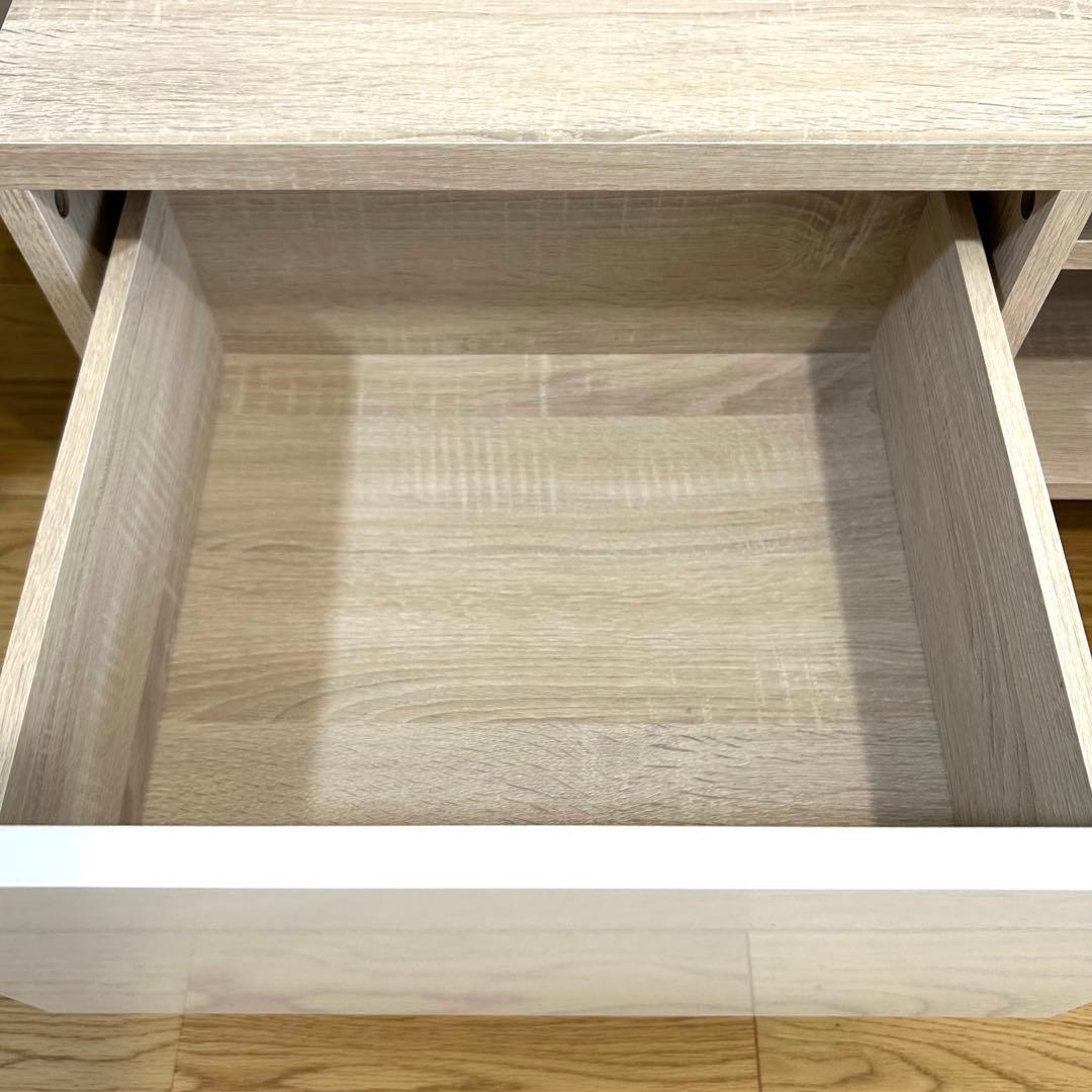 テレビ台 ローボード HELM(ヘルム) 幅148 引き出し付き 白