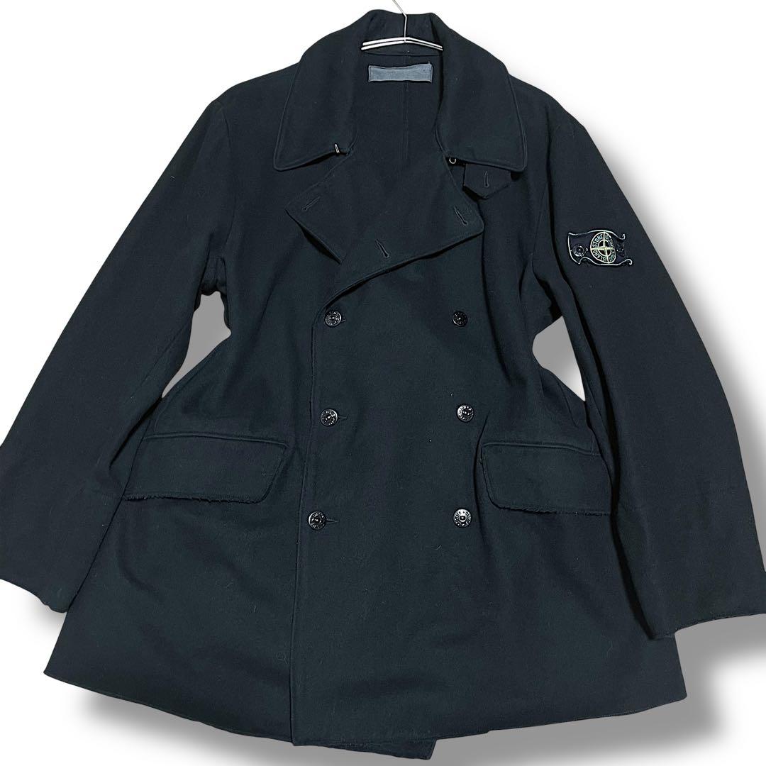 94aw/ストーンアイランド/ダブルブレストＰコート/マッシモオスティーXL黒
