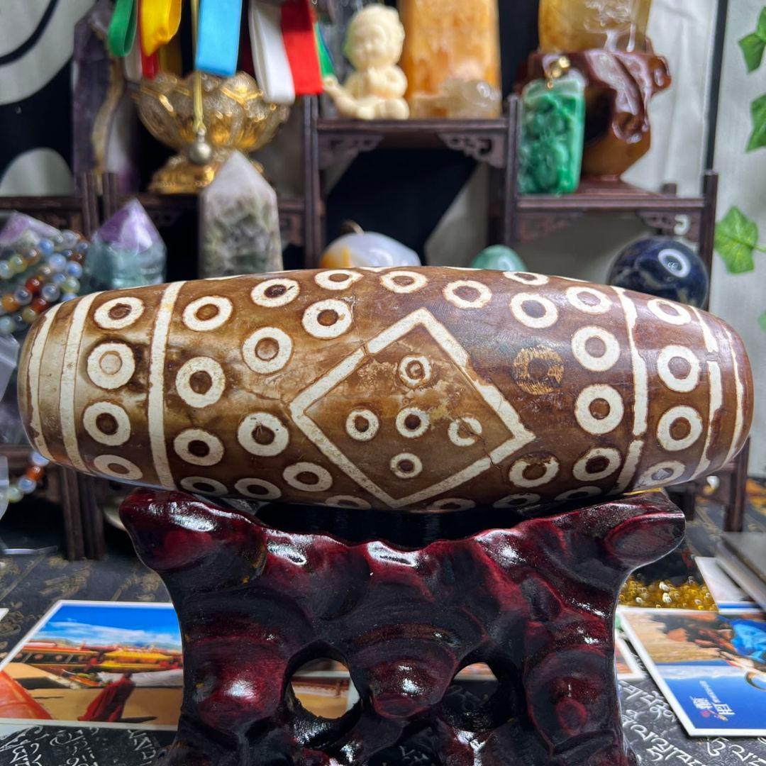 チベット超特大 多眼天珠 大天珠 ビーズ 開運 風水 信仰 時代物 置物