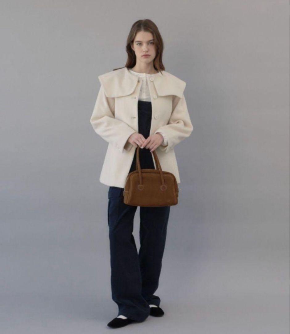 GIUNON ビッグカラーコート アイボリー