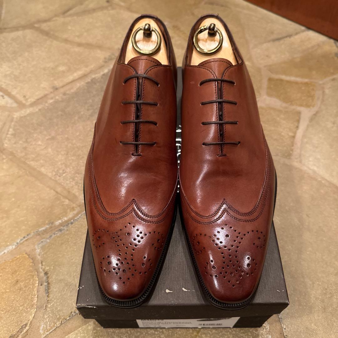⭐️美品⭐️a.testoniブラウンレザーウィングチップ ドレスシューズ（未使用）