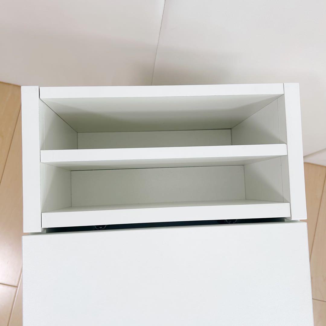 北欧　ナイトテーブル　ホワイト　サイドテーブル　　テーパー丸脚　収納チェスト