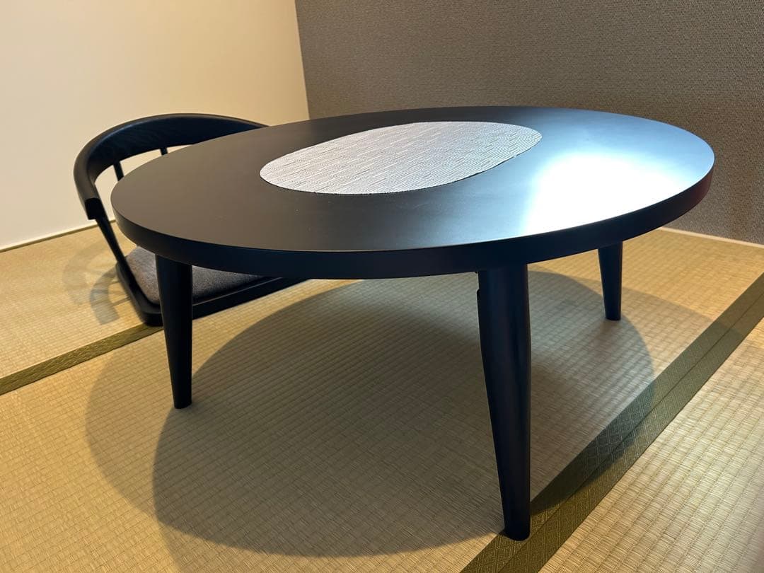 折りたたみ式センターテーブル ブラック 80cm